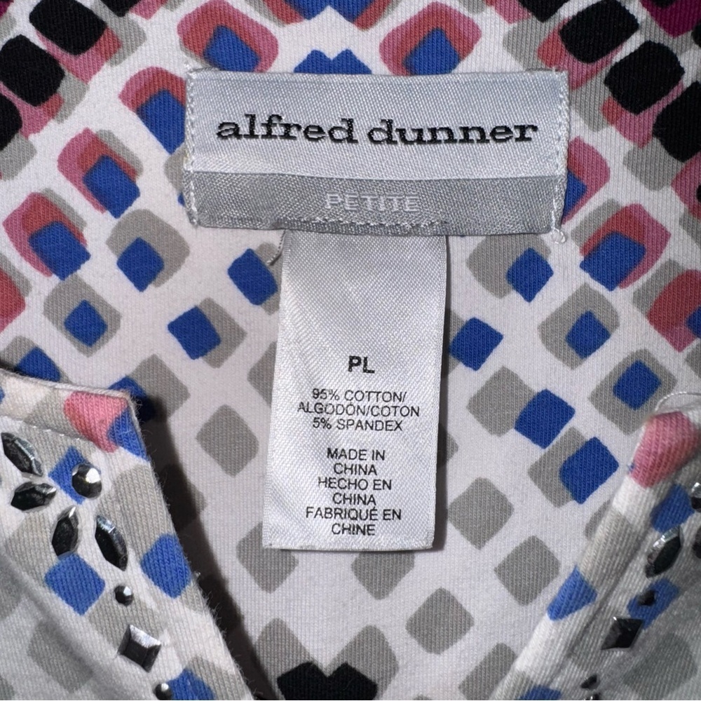 Alfred Dunner Red and Black 3/4 Sleeve Blouse - Picture 5 of 11